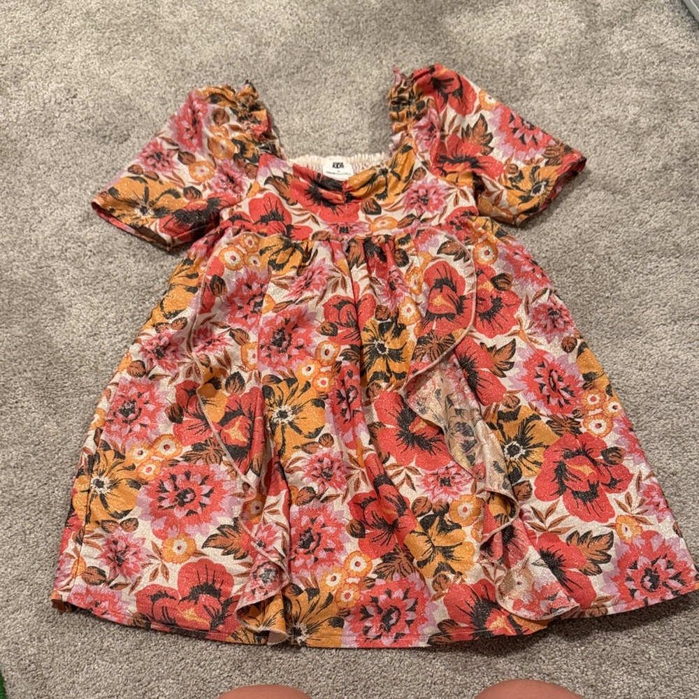 Alice McCall Floral Kids Dress in Red and Yellow
